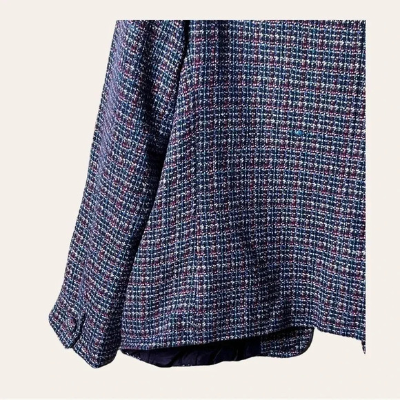 0337W. TALBOTS PETITES TWEED BLAZER SIZE 14P BLUE RED‎ AND WHITE IN COLOR - Picture 12 of 14